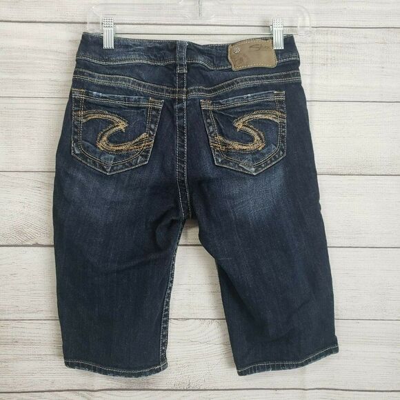 Silver Suki Denim Bermuda Shorts Size 26 - Picture 1 of 7